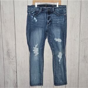 Judy Blue Boyfriend Fit Distressed Medium Wash Blue Jeans, sz 18W
